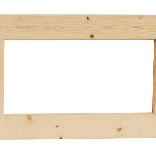 Vuren vast raam met helder glas, 71,2 x 43,8 cm, onbehandeld.