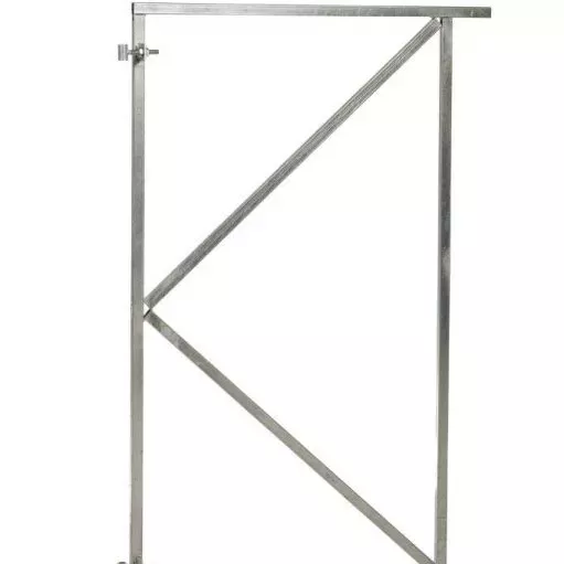 Verstelbaar stalen poortframe 98,5 x 190 cm, inclusief kokerprofiel en slot en beslagset, zwart gepoedercoat.