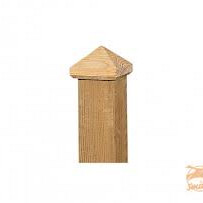 Paalornament piramide 7 x 7 cm hout.