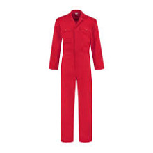 Kinderoverall polyester/katoen rood maat 104