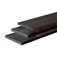 Douglas fijnbezaagde plank 2,2 x 20 x 500 cm, zwart gedompeld.