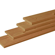 Douglas geschaafde plank 1,6 x 14 x 400 cm, groen geïmpregneerd.